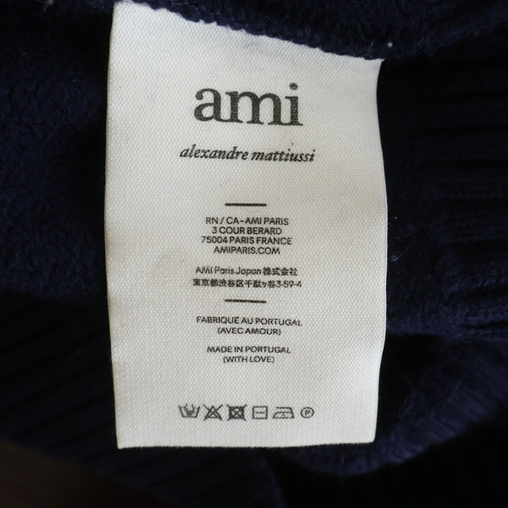ami paris(アミパリス) AMI DE COEUR CREW NECK SWEATER アミ ドゥ クール クルーネック ニット セーター ネイビー UKS002.018