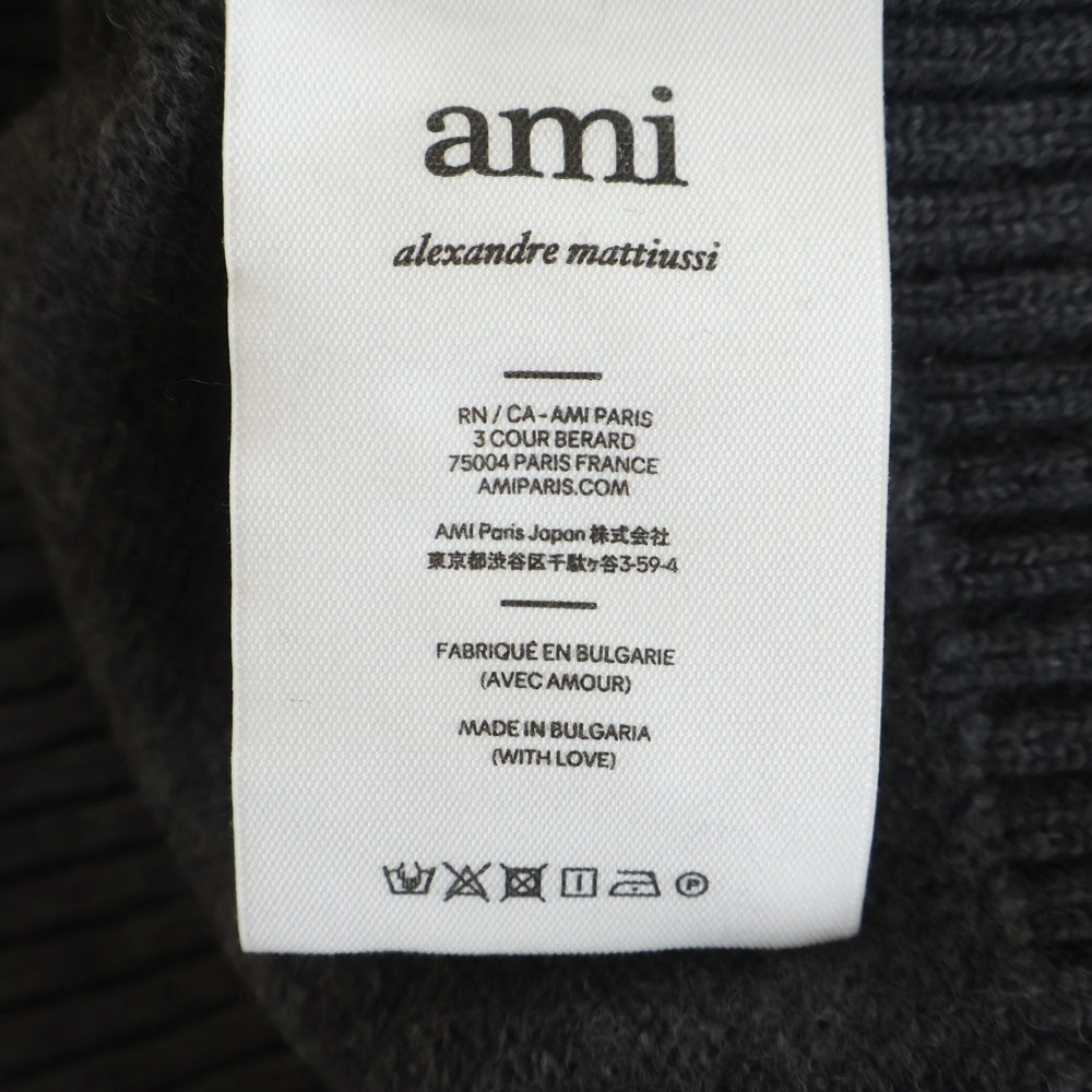 ami paris(アミパリス) AMI DE COEUR CREW NECK SWEATER アミ ドゥ クール クルーネック ニット セーター グレー UKS002.018