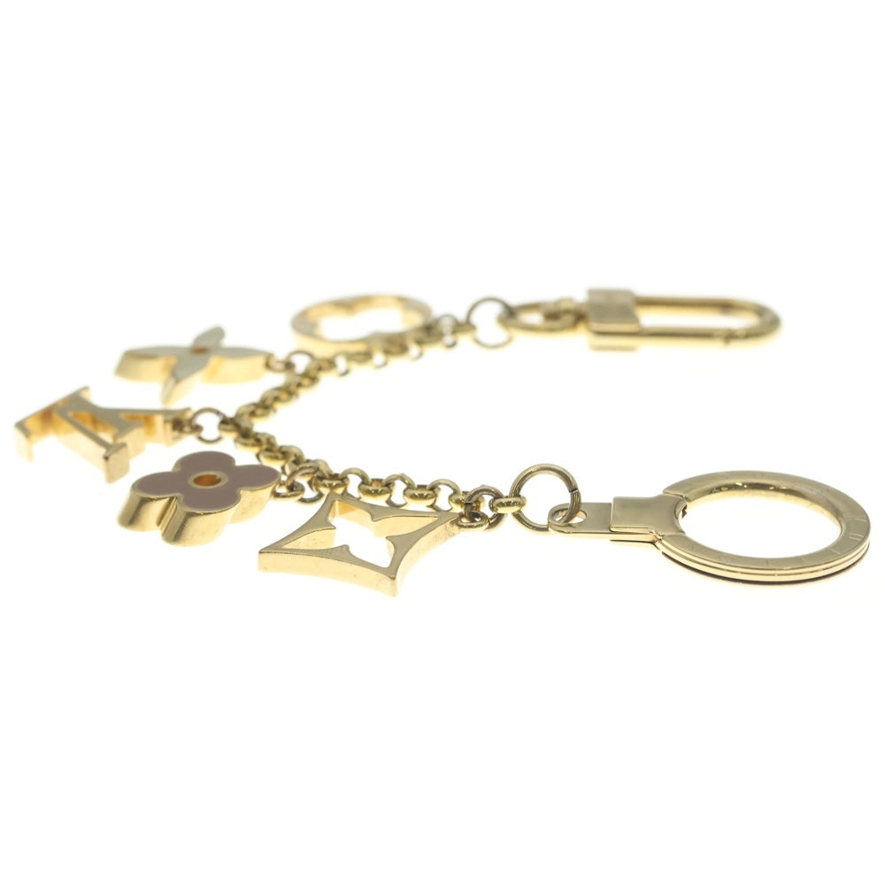 LOUIS VUITTON(ルイヴィトン) バッグチャーム チェーン フルール ドゥ モノグラム バッグチャーム キーホルダー ゴールド×ピンク M65111 レディース