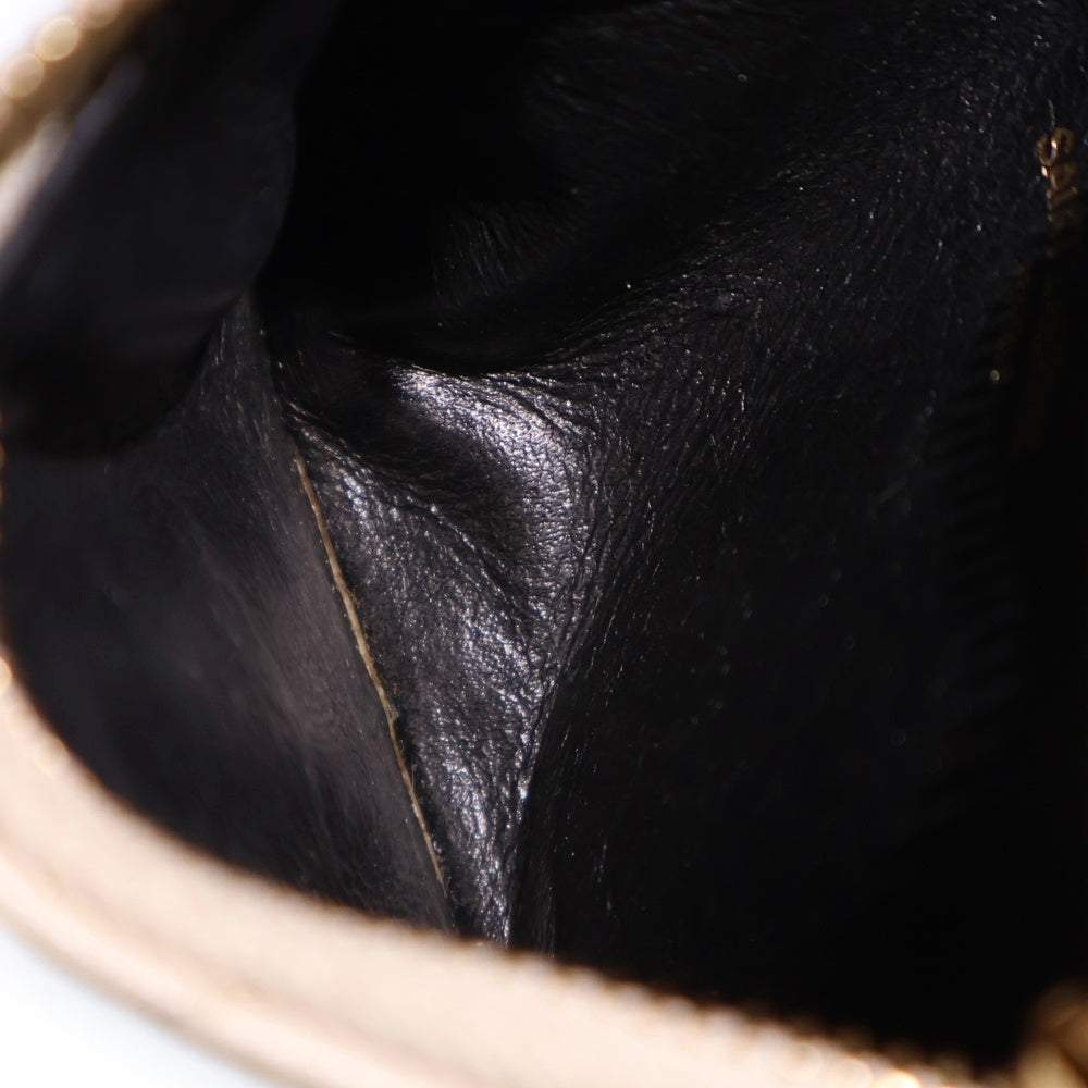 SAINT LAURENT PARIS(サンローランパリ) カサンドラ フラグメントケース カードケース 小物入れ ホワイト レザー ゴールド金具 レディース