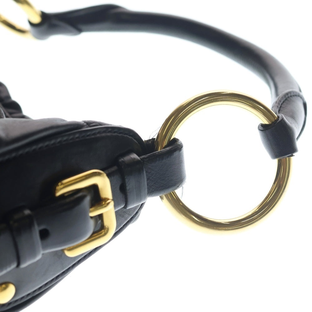 PRADA(プラダ) ギャザー ワンショルダーバッグ レザー ブラック BR4225 レディース