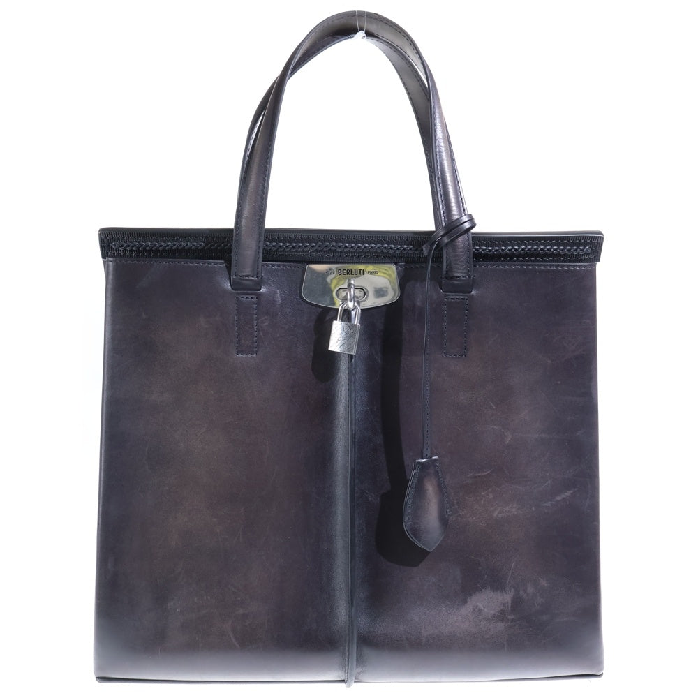 Berluti(ベルルッティ) ルティ 38 2WAYバッグ ハンドバッグ ショルダーバッグ ブラック レザー シルバー金具 レディース