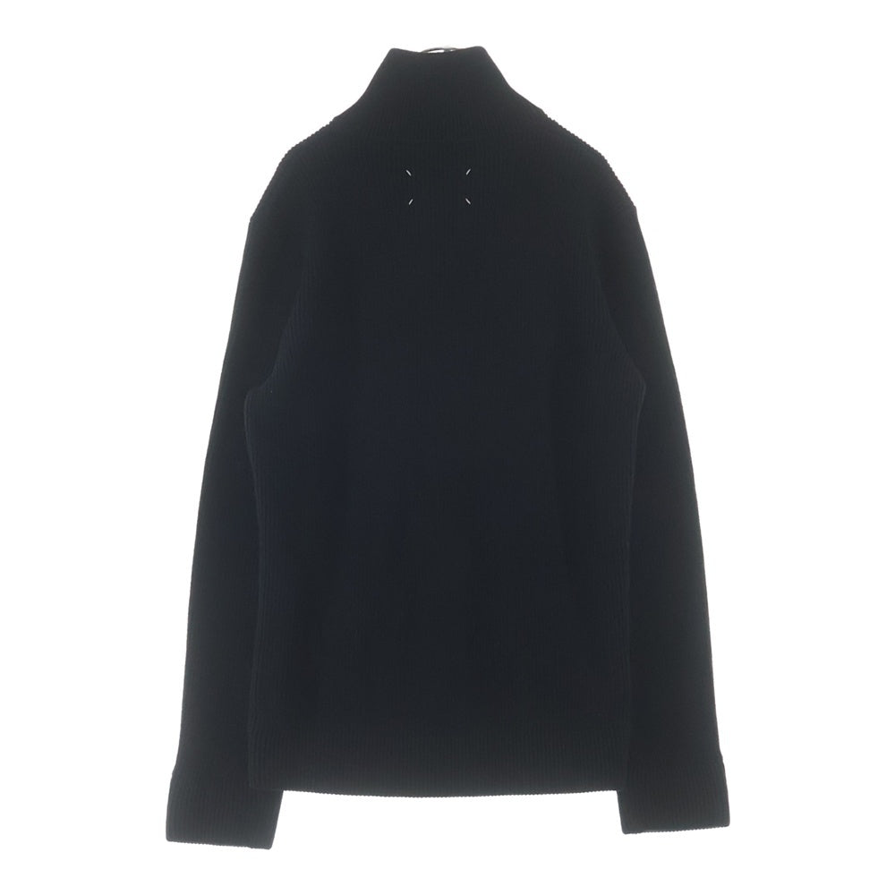 Maison Margiela(メゾンマルジェラ) 25SS ウール ジップアップ ドライバーズ ニット ジャケット カーディガン ブラック SI1HA0013