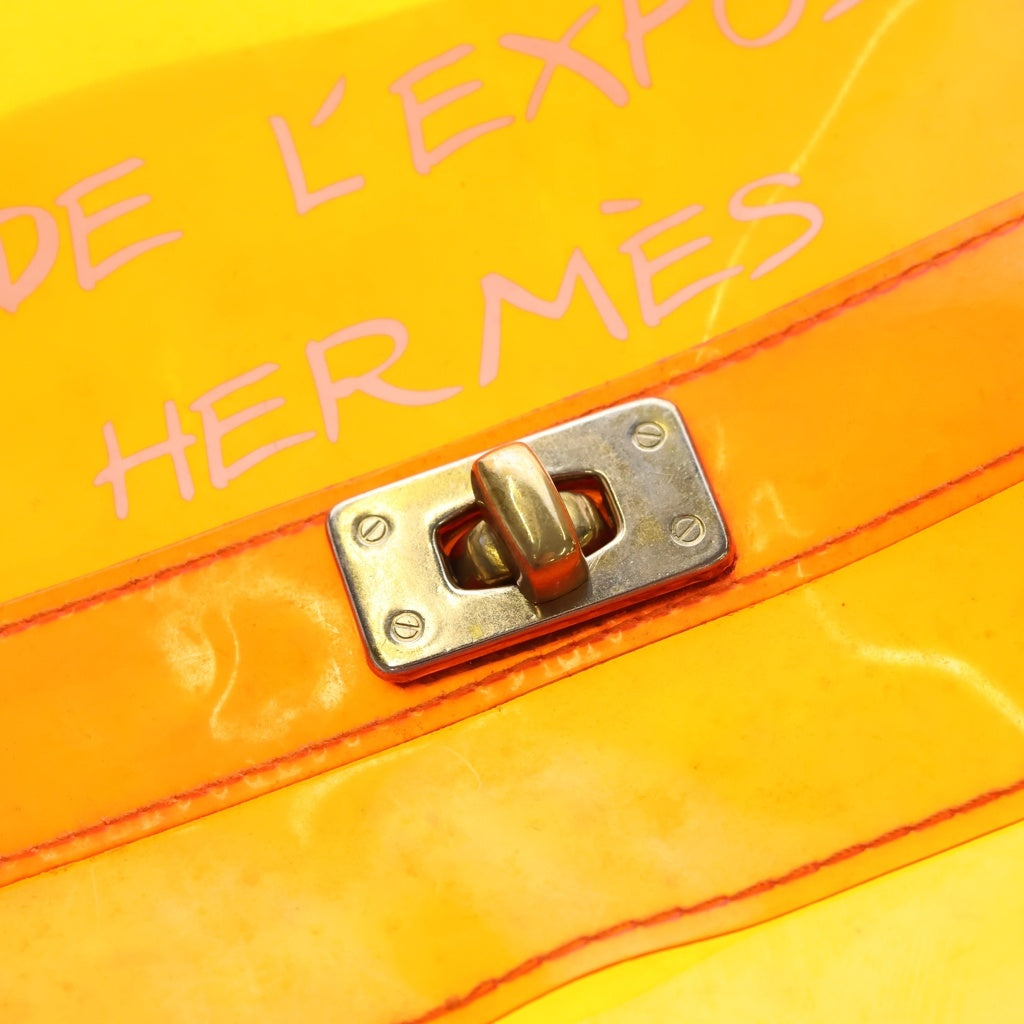 HERMES(エルメス) ビニールケリー ハンドバッグ オレンジ エナメル レディース