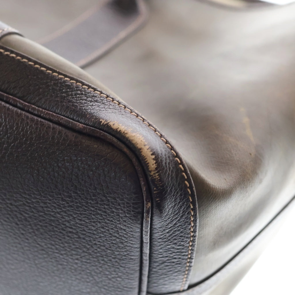HERMES(エルメス) ガーデンパーティ PM トートバッグ ハンドバッグ オリーブ×ブラウン T刻印 シルバー金具