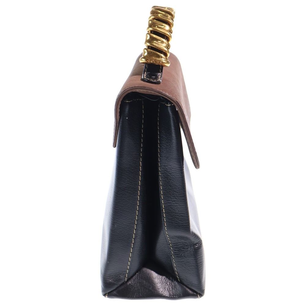 LOEWE(ロエベ) ベラスケス ハンドバッグ ブラウン×ブラック レザー ゴールド金具 レディース