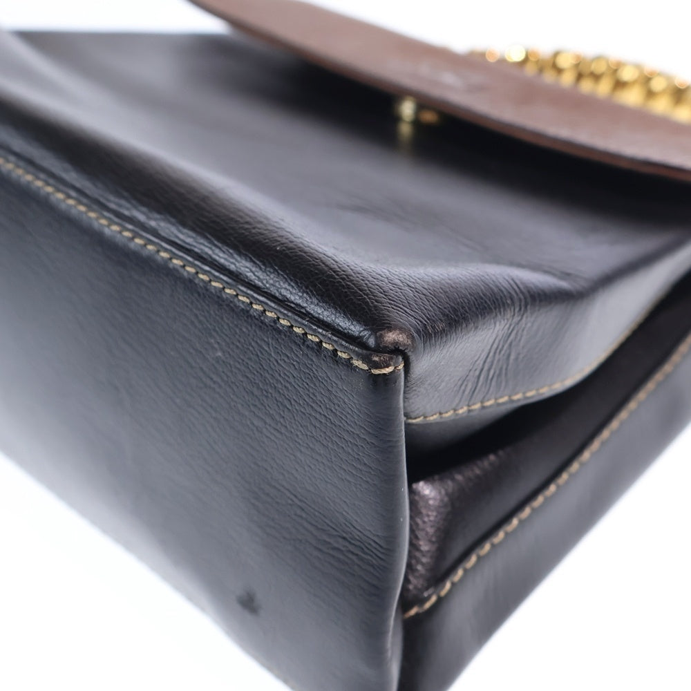 LOEWE(ロエベ) ベラスケス ハンドバッグ ブラウン×ブラック レザー ゴールド金具 レディース