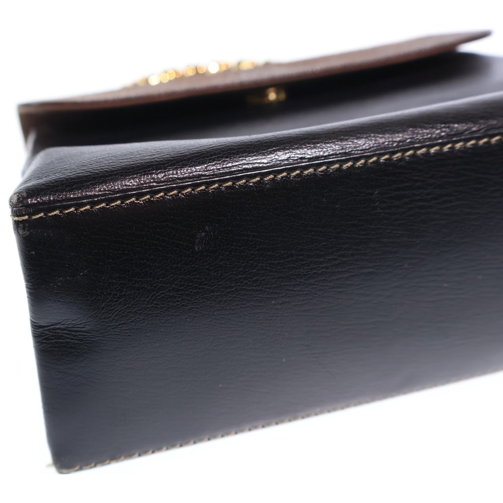 LOEWE(ロエベ) ベラスケス ハンドバッグ ブラウン×ブラック レザー ゴールド金具 レディース
