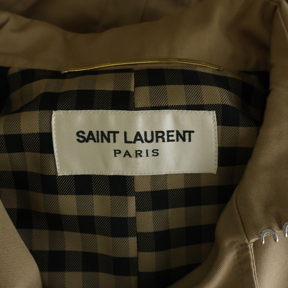 SAINT LAURENT PARIS(サンローランパリ) 13AW エディ期 裏地チェック ベルト付トレンチコート ベージュ 316130 YUB39 レディース