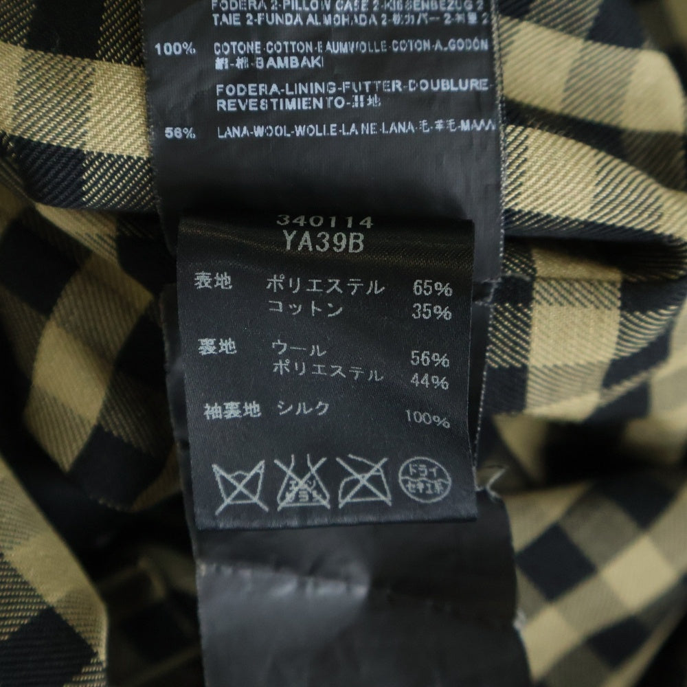 SAINT LAURENT PARIS(サンローランパリ) 13SS Permanent Collection エディ期 裏地チェック ベルト付トレンチコートブラック 340114 YA39B レディース