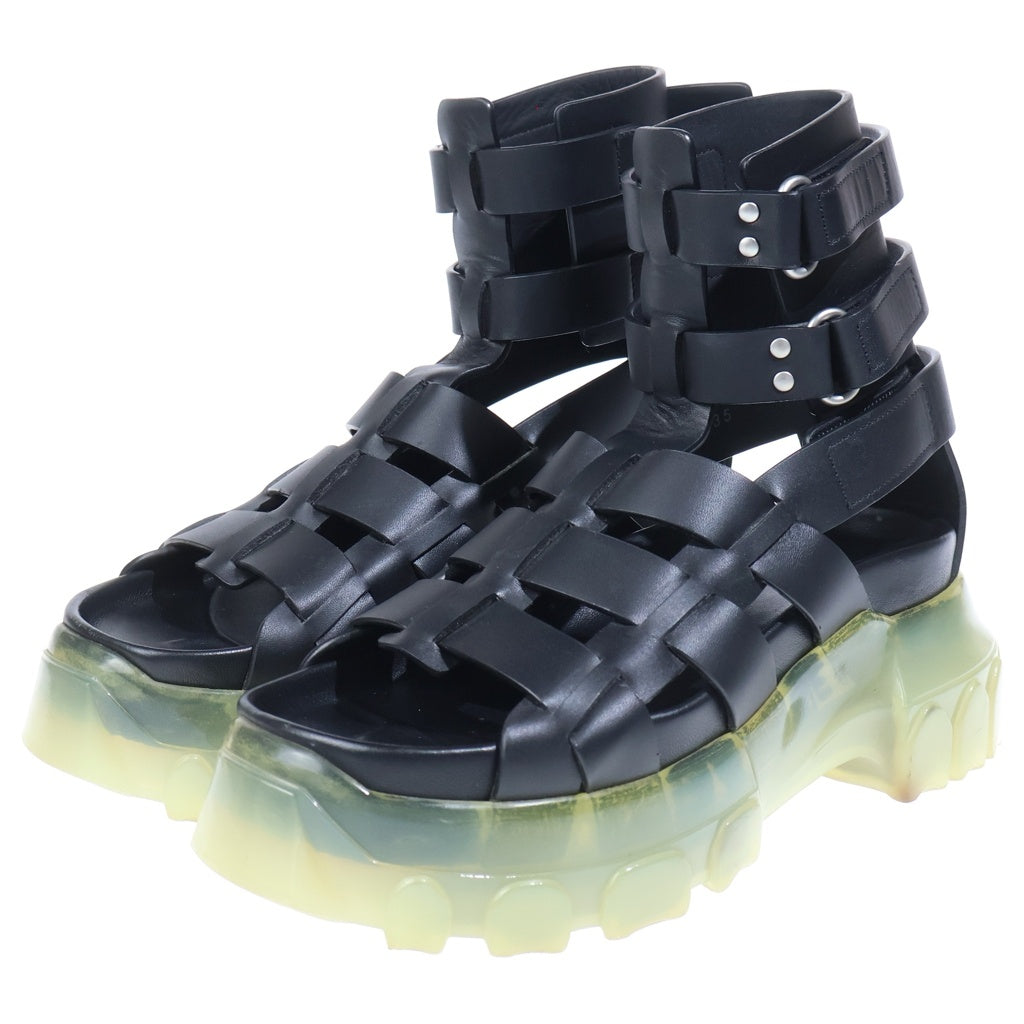 Rick Owens(リックオウエンス) HIKING TRACTOR ハイキングトラクター レザーサンダル ブラック レディース