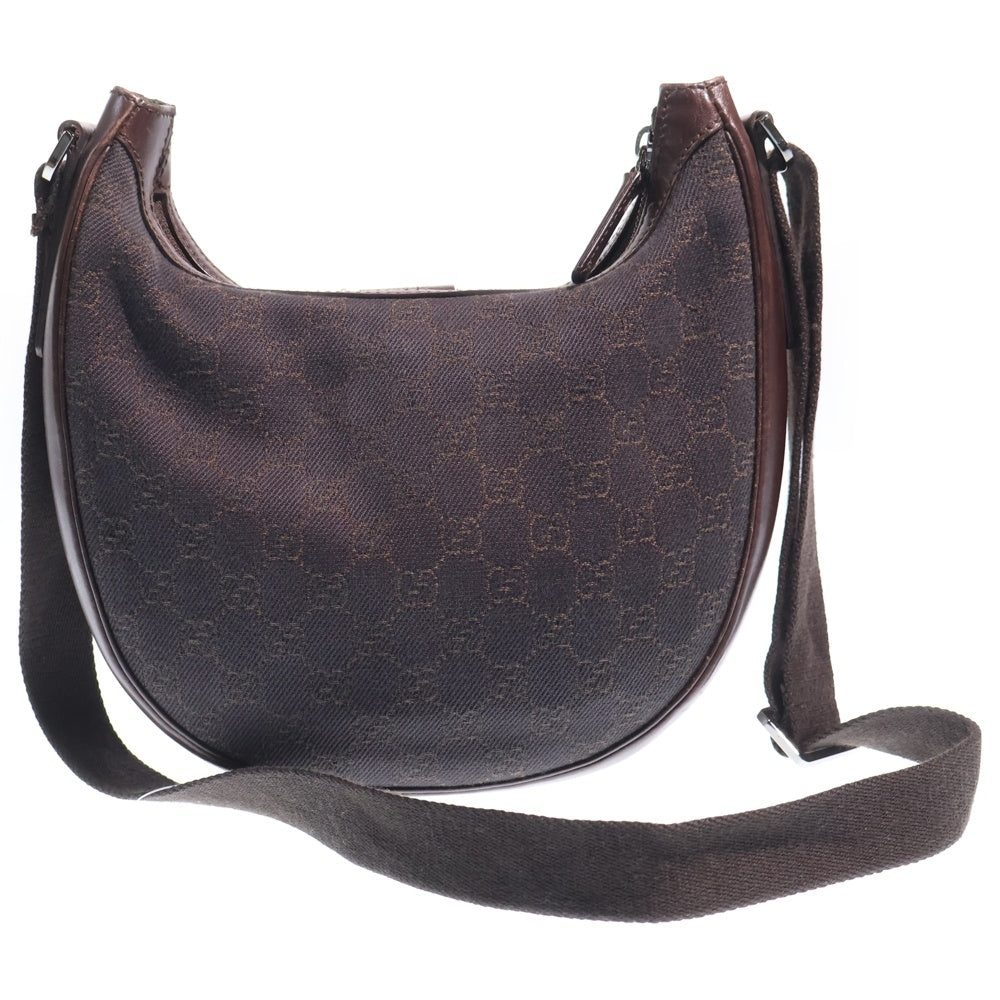 GUCCI(グッチ) GGキャンバス ショルダーバッグ ブラウン キャンバス×レザー 101682 シルバー金具 レディース