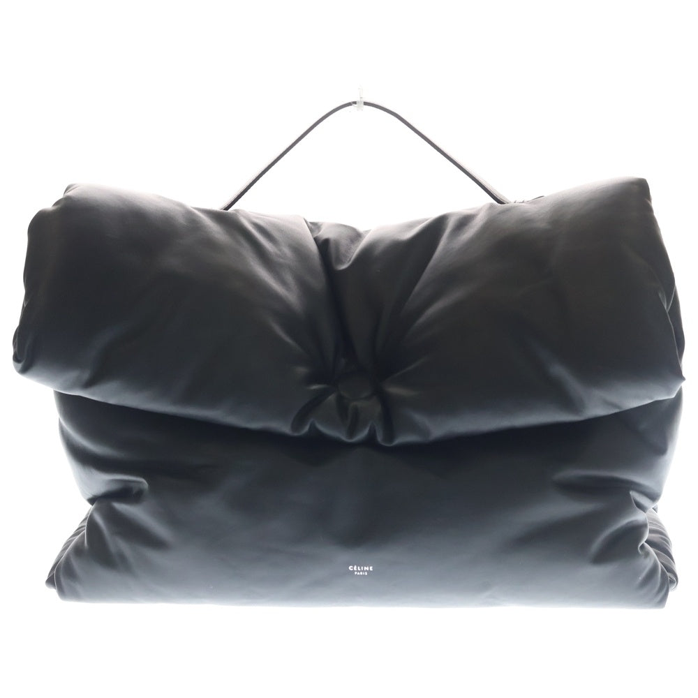 CELINE(セリーヌ) ピローバッグ レザー 中綿 ハンドバッグ ブラック レディース