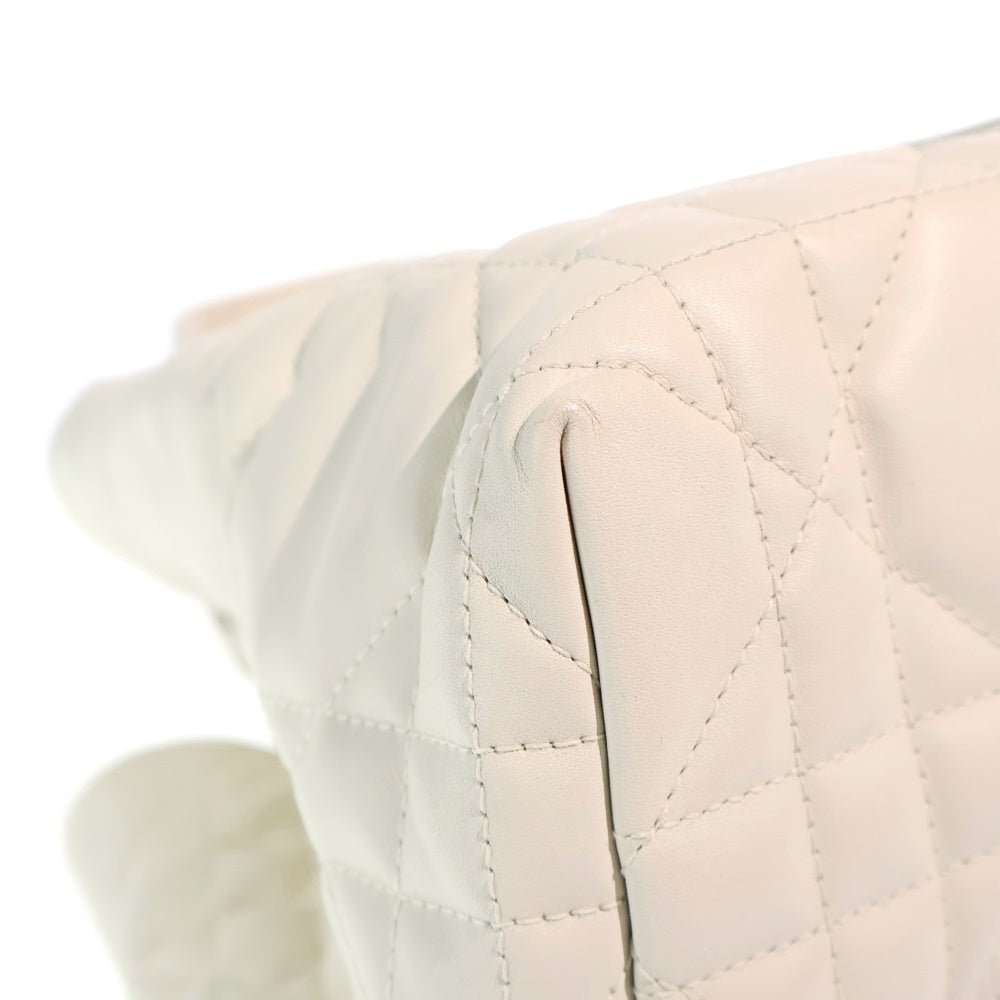 Christian Dior(クリスチャンディオール) カナージュ トゥジュール ハンドバッグ ホワイト レザー ゴールド金具 レディース