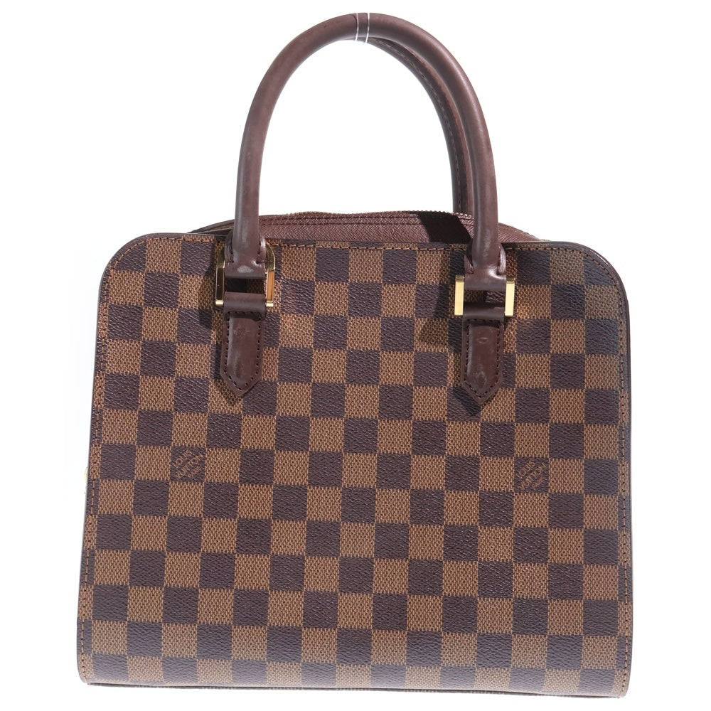 LOUIS VUITTON(ルイヴィトン) ダミエ トリアナ ハンドバッグ ブラウン レザー×PVC N51155 ゴールド金具 レディース