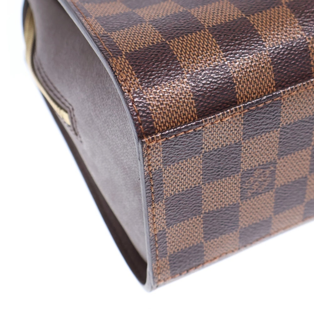 LOUIS VUITTON(ルイヴィトン) ダミエ トリアナ ハンドバッグ ブラウン レザー×PVC N51155 ゴールド金具 レディース