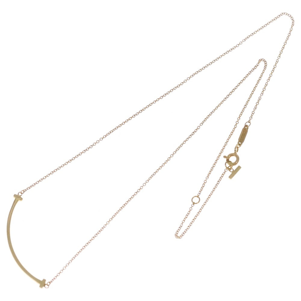 TIFFANY & Co.(ティファニー) Tスマイル スモールネックレス ペンダント チェーン ゴールド Au750YG 2.9g レディース