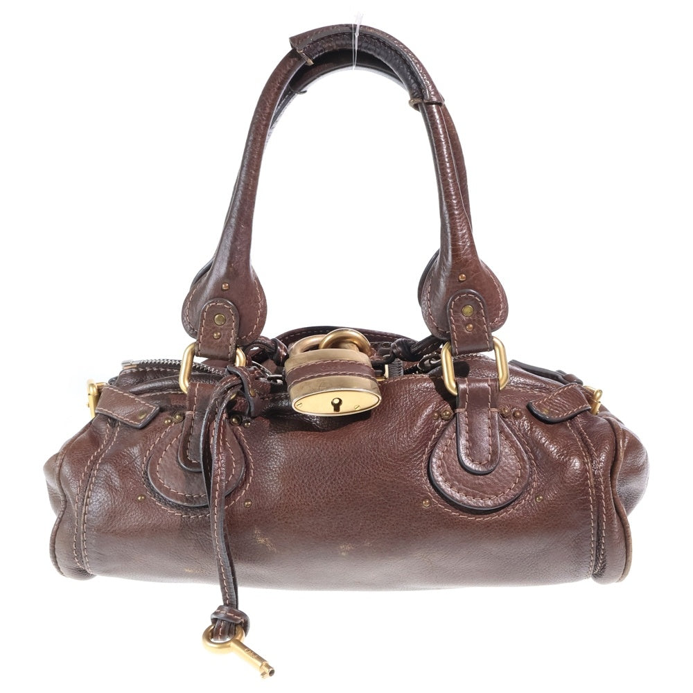 Chloe(クロエ) パディントン ハンドバッグ ボストンバッグ ブラウン レザー ゴールド金具 レディース