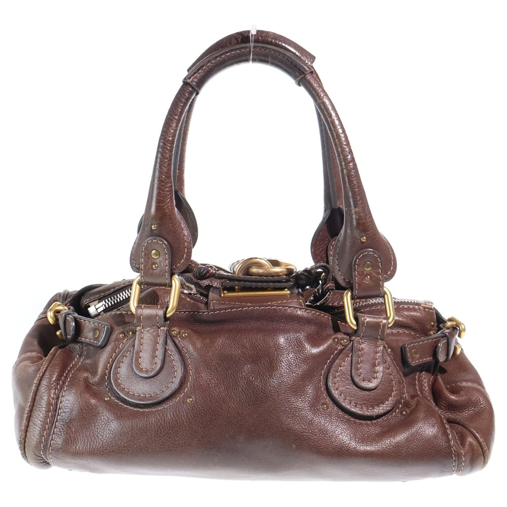 Chloe(クロエ) パディントン ハンドバッグ ボストンバッグ ブラウン レザー ゴールド金具 レディース