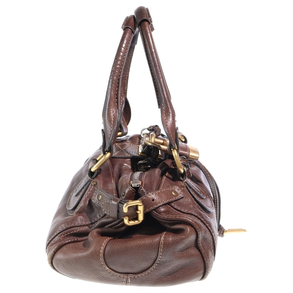 Chloe(クロエ) パディントン ハンドバッグ ボストンバッグ ブラウン レザー ゴールド金具 レディース