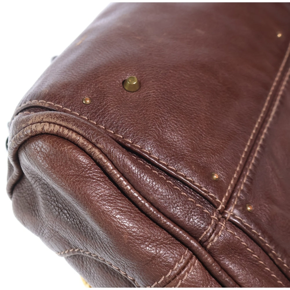 Chloe(クロエ) パディントン ハンドバッグ ボストンバッグ ブラウン レザー ゴールド金具 レディース