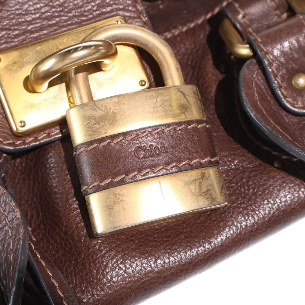 Chloe(クロエ) パディントン ハンドバッグ ボストンバッグ ブラウン レザー ゴールド金具 レディース