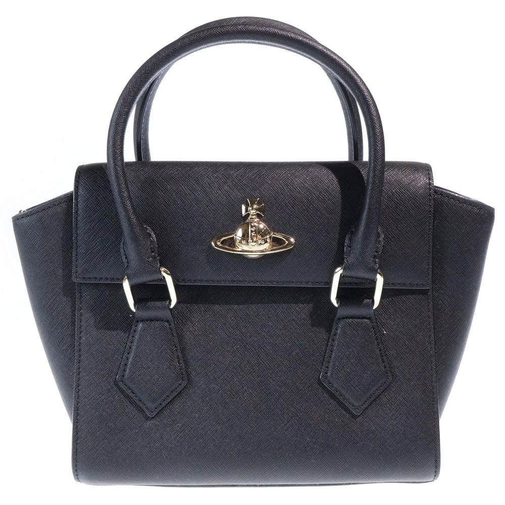 Vivienne Westwood(ヴィヴィアンウエストウッド) 2WAYハンドバッグ ショルダーバッグ ブラック レザー ゴールド金具 レディース