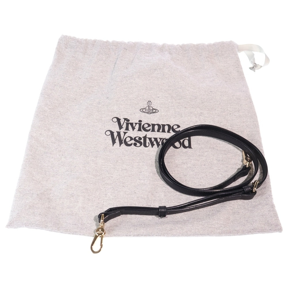 Vivienne Westwood(ヴィヴィアンウエストウッド) 2WAYハンドバッグ ショルダーバッグ ブラック レザー ゴールド金具 レディース