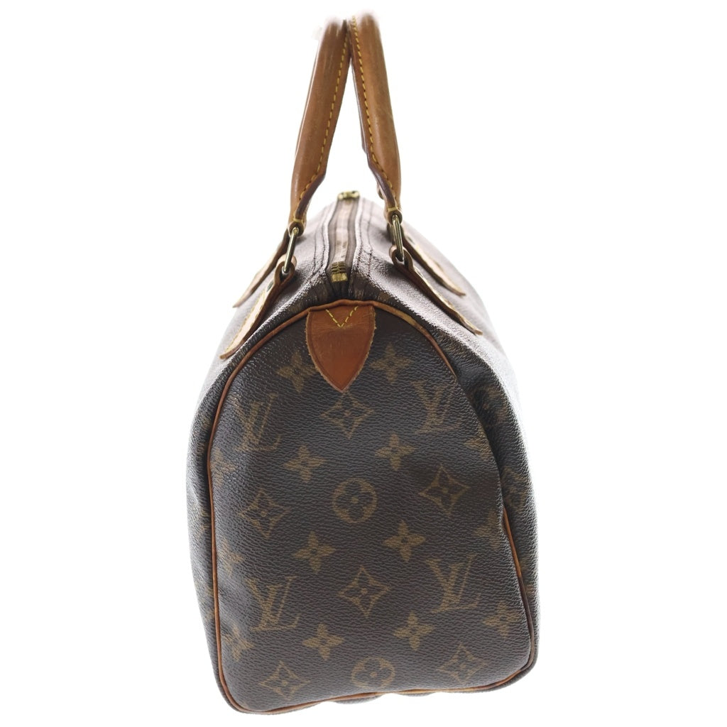 LOUIS VUITTON(ルイヴィトン) モノグラム スピーディ25 ハンドバッグ ミニボストンバッグ ブラウン レザー×PVC M41528 ゴールド金具 レディース