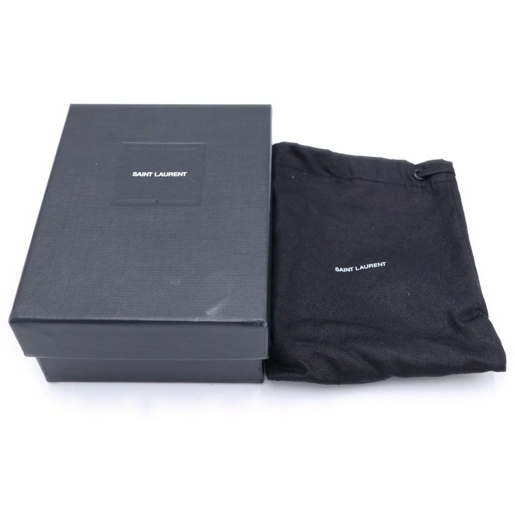 SAINT LAURENT PARIS(サンローランパリ) 三つ折り財布 コンパクトウォレット コインケース アイボリー レザー 602791 ゴールド金具 レディース
