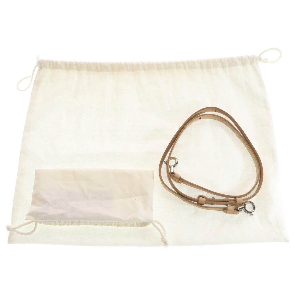 Maison Margiela(メゾンマルジェラ) 5AC ミニ 2WAYバッグ ショルダーバッグ ハンドバッグ ベージュ×レザー シルバー金具 レディース