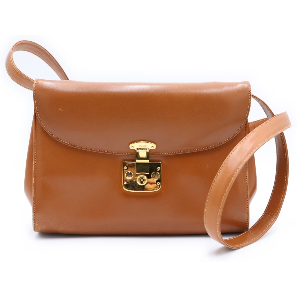 GUCCI(グッチ) オールドグッチ ショルダーバッグ ブラウン レザー 004.109.0446 ゴールド金具 レディース
