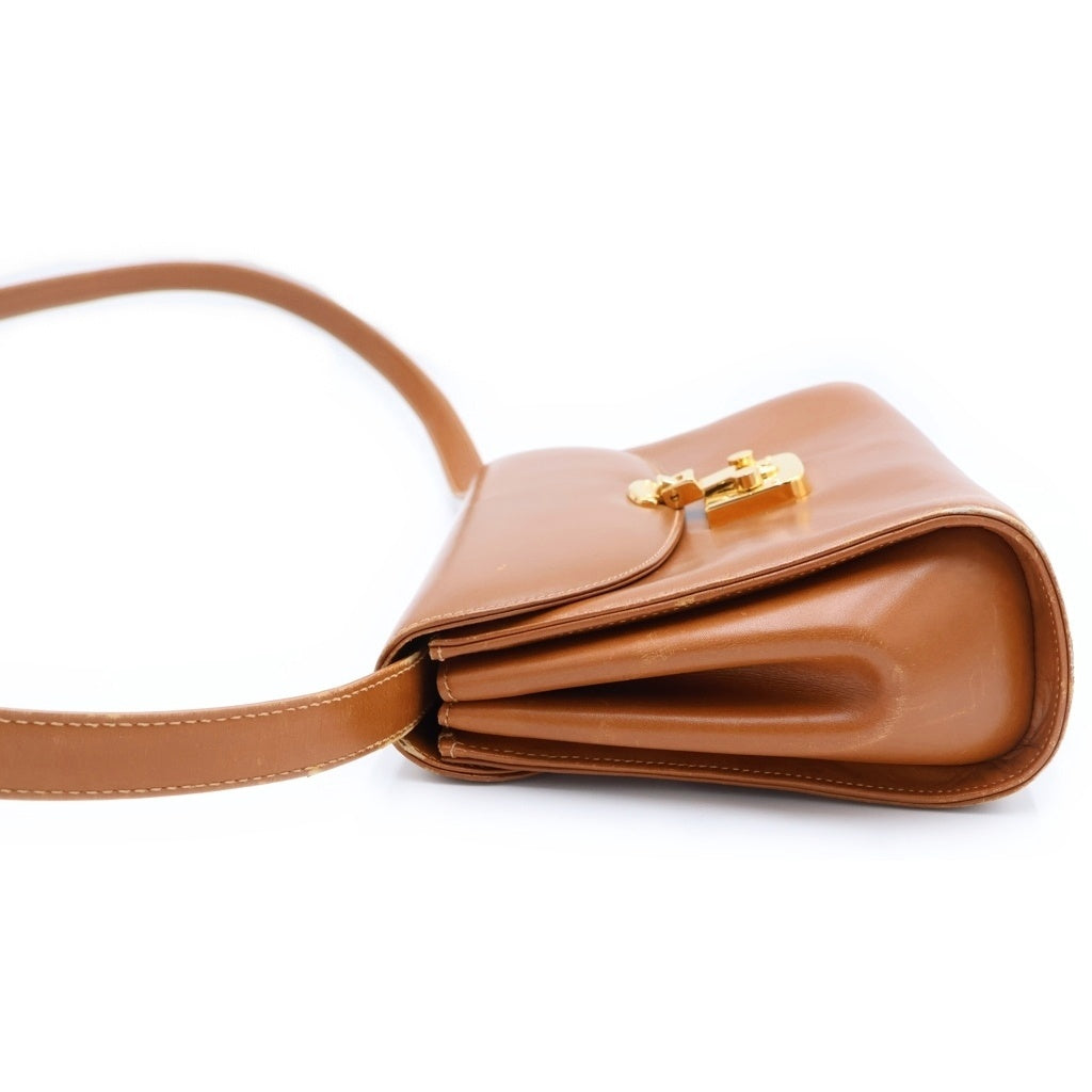 GUCCI(グッチ) オールドグッチ ショルダーバッグ ブラウン レザー 004.109.0446 ゴールド金具 レディース