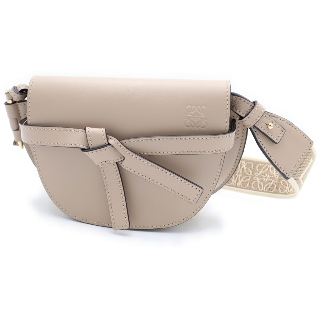 ロエベ LOEWE バッグ ショルダーバッグ レザー ダークグレー 巾着型