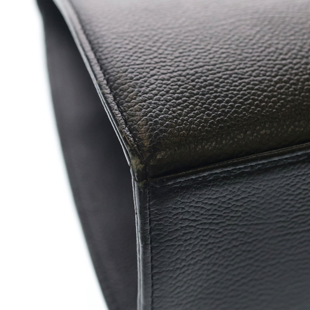 YVES SAINT LAURENT(イヴサンローラン) ロゴ ハンドバッグ フラップバッグ ブラック レザー ゴールド金具 レディース