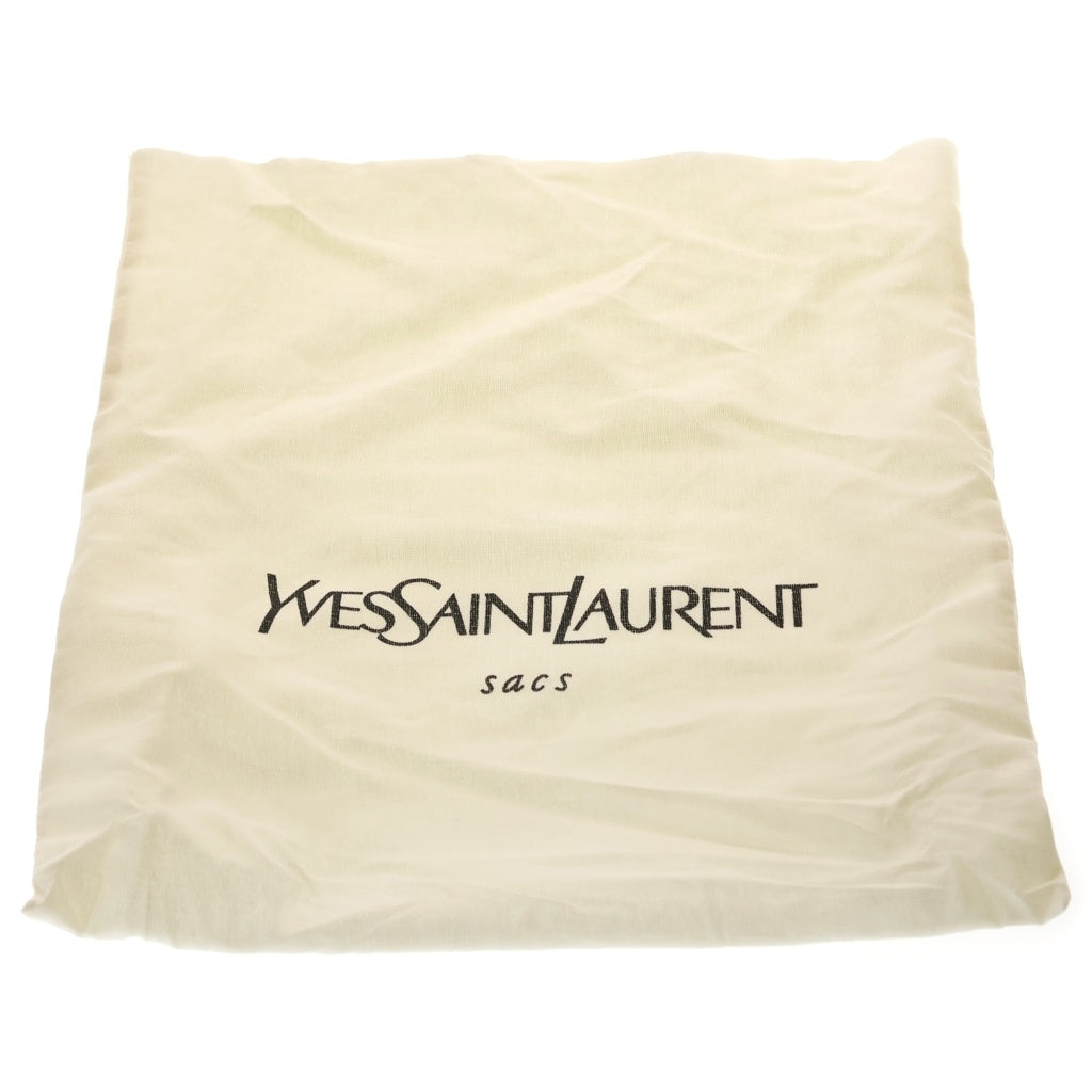 YVES SAINT LAURENT(イヴサンローラン) ロゴ ハンドバッグ フラップバッグ ブラック レザー ゴールド金具 レディース