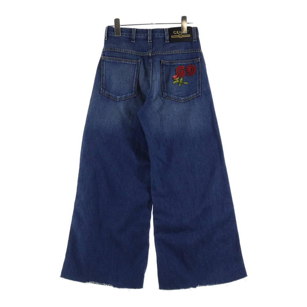 GUCCI(グッチ) ワイドレッグデニムパンツ インディゴブルー 574462 XDATF レディース