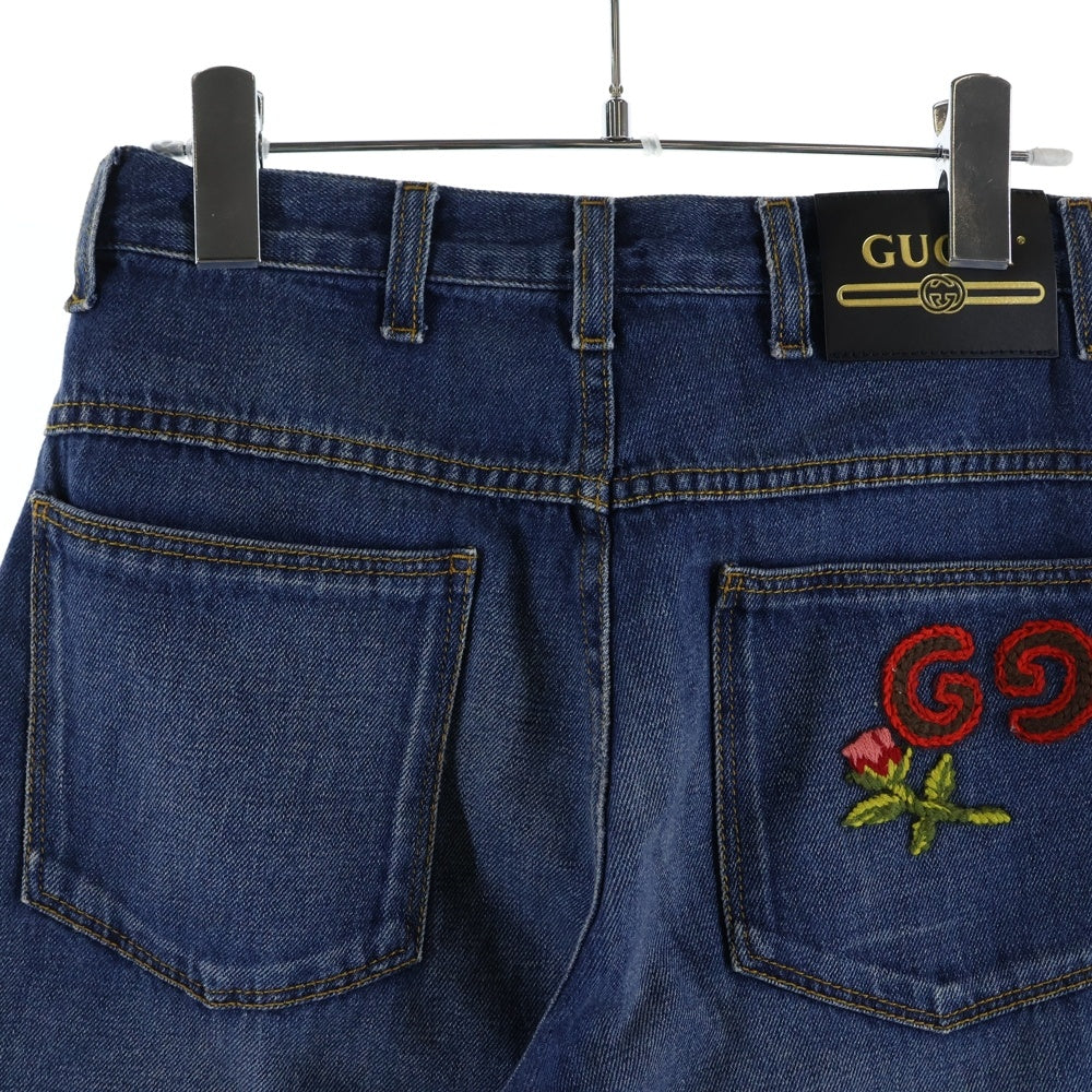 GUCCI(グッチ) ワイドレッグデニムパンツ インディゴブルー 574462 XDATF レディース
