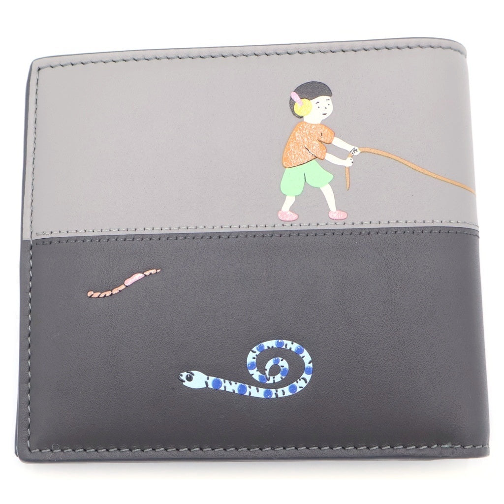 LOEWE(ロエベ) ×スナ・フジタ マンドラゴラ バイフォールド コンパクトウォレット 二つ折り財布 グレージュ レザー レディース