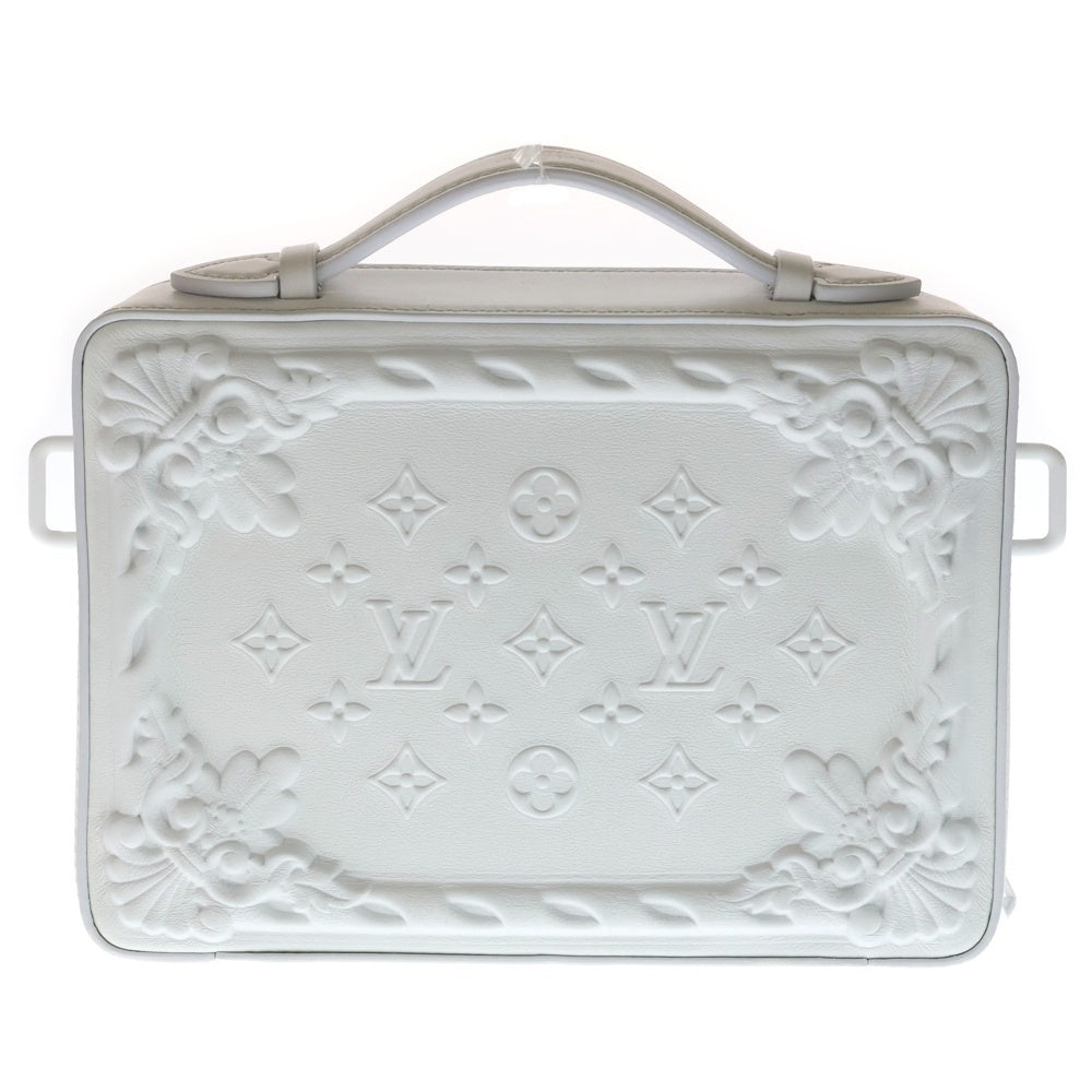 LOUIS VUITTON(ルイヴィトン) LVオーナメント ソフトトランク ショルダーバッグ チェーンバッグ ホワイト レザー M21833 ホワイト金具 レディース