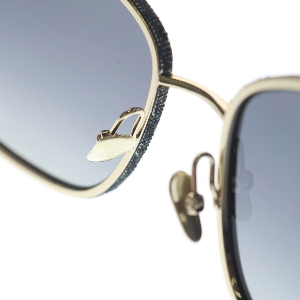 CHANEL(シャネル) キャッツアイシェイプ サングラス ゴールドフレーム ブラックレンズ カーフスキン×デニム 57□18 4289-Q レディース