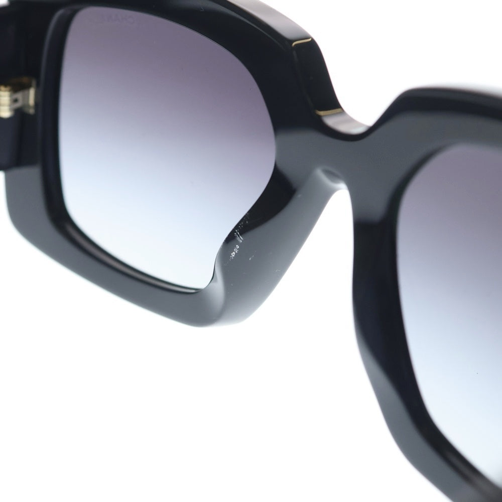 CHANEL(シャネル) レクタングルシェイプ サングラス アセテート ブラックフレーム グラデーションレンズ 53□22 5435-A レディース