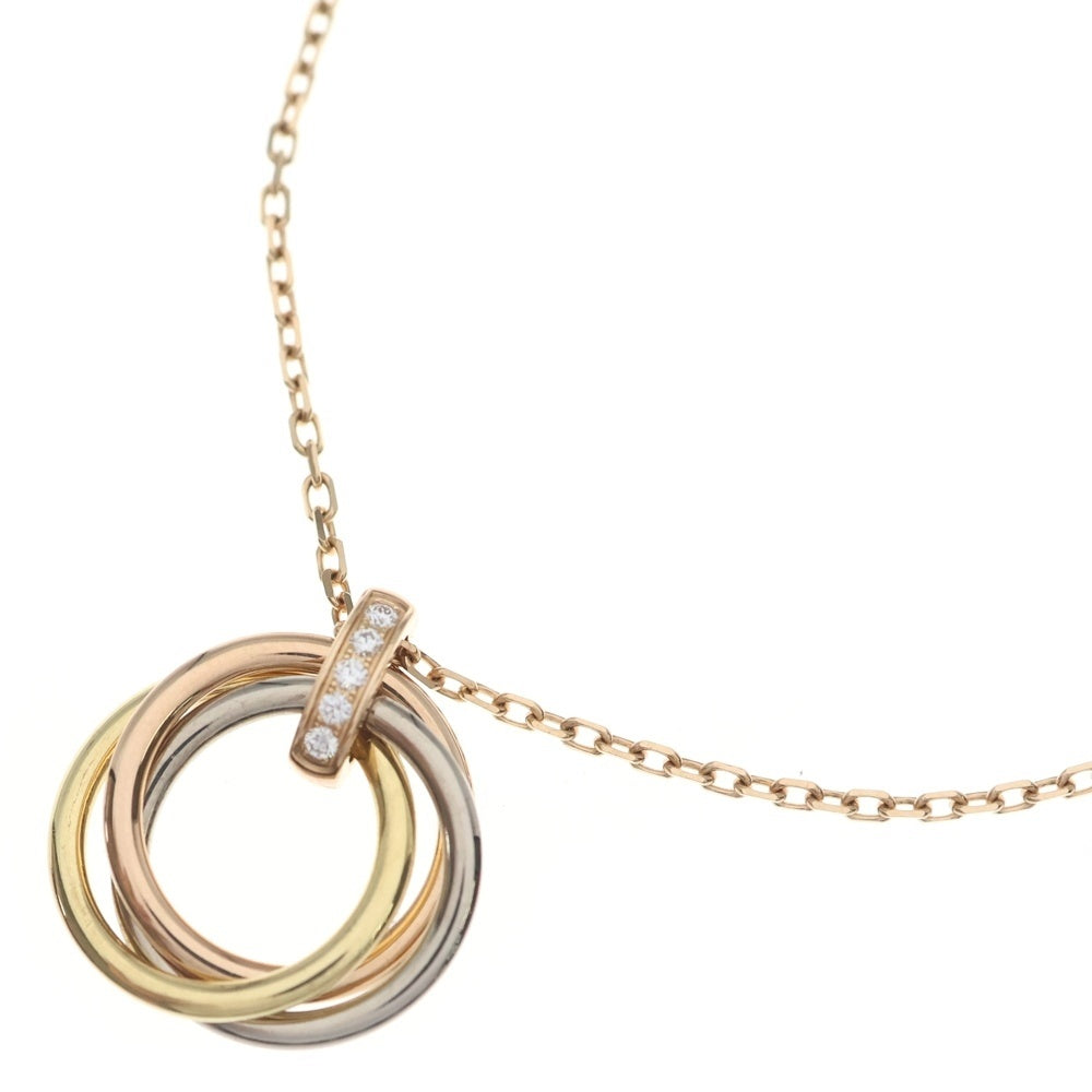 Cartier(カルティエ) トリニティ ダイヤ ネックレス ペンダント チェーン ピンクゴールド Au750YG/PG/WG レ。ディース
