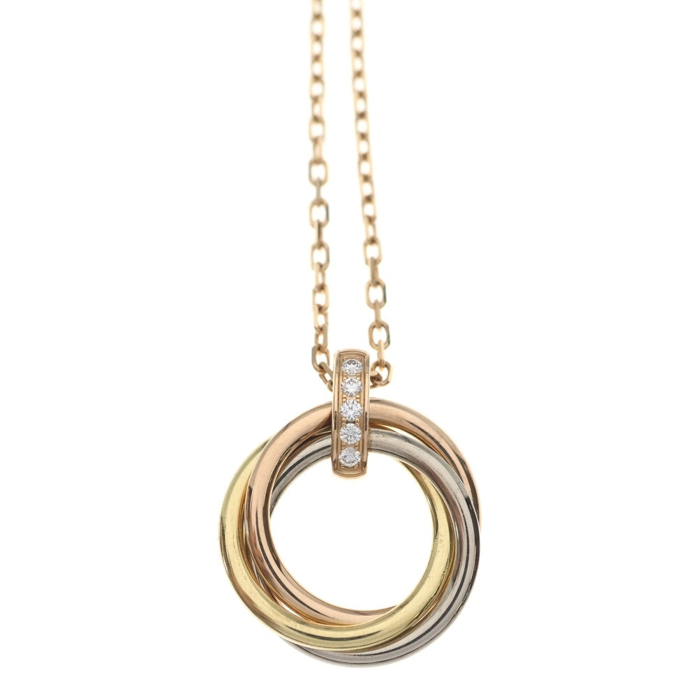 Cartier(カルティエ) トリニティ ダイヤ ネックレス ペンダント チェーン ピンクゴールド Au750YG/PG/WG レ。ディース