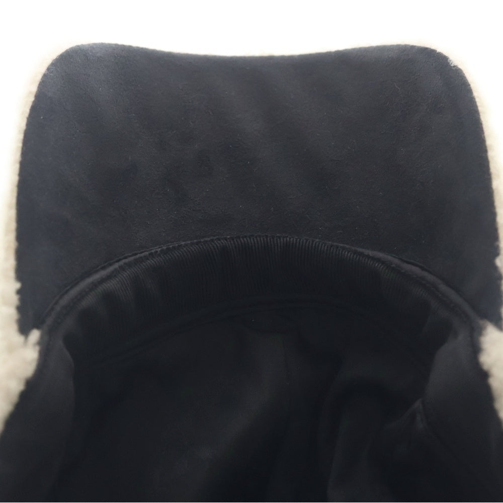 LOUIS VUITTON(ルイヴィトン) キャップ シェアリング ラムレザー×ムートン ブラック×ホワイト M M00493