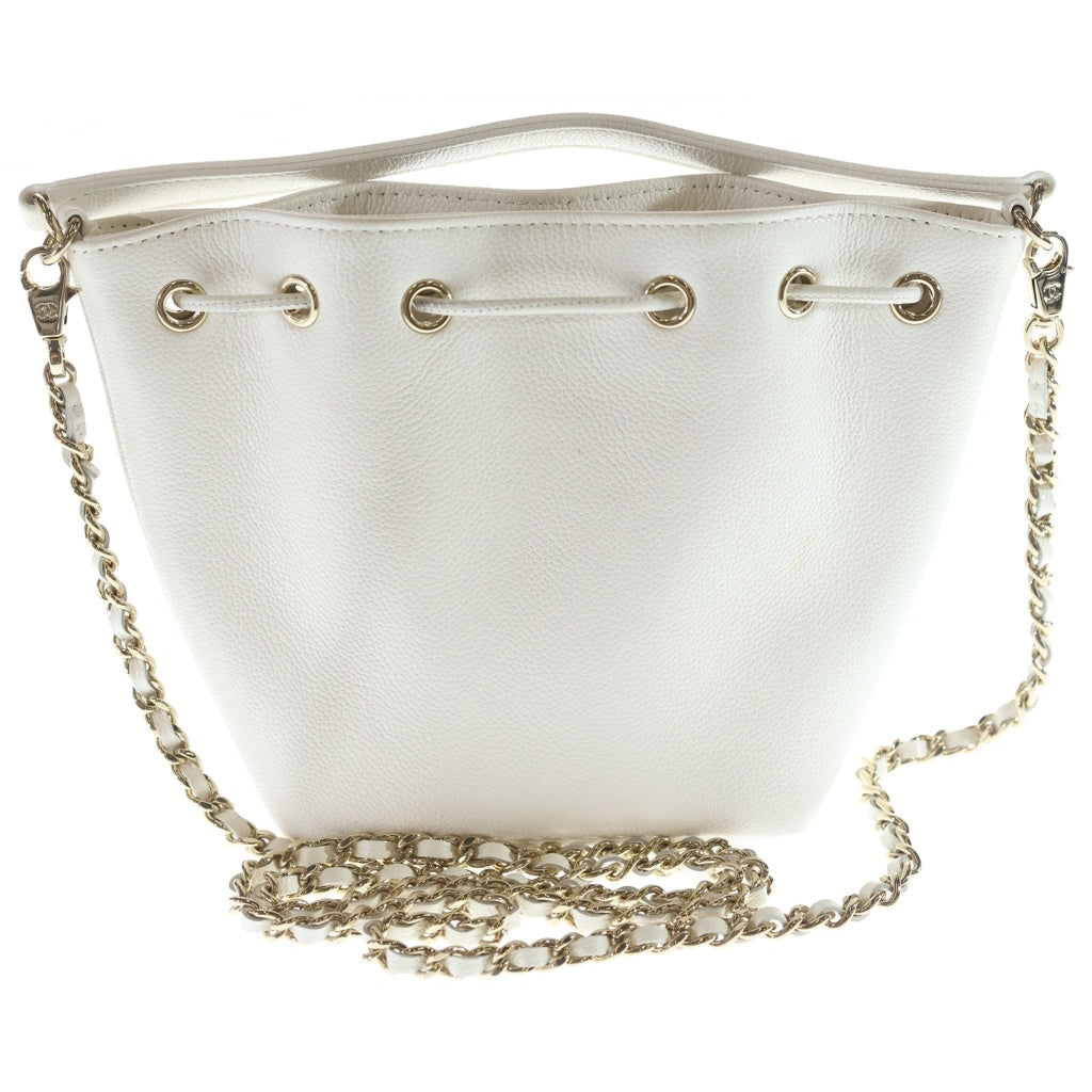 CHANEL(シャネル) マトラッセ 2WAYショルダーバッグ チェーンバッグ ミニバッグ ホワイト キャビアスキン AP2913 ゴールド金具 レディース