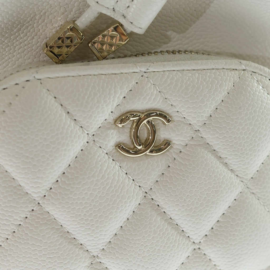 CHANEL(シャネル) マトラッセ 2WAYショルダーバッグ チェーンバッグ ミニバッグ ホワイト キャビアスキン AP2913 ゴールド金具 レディース