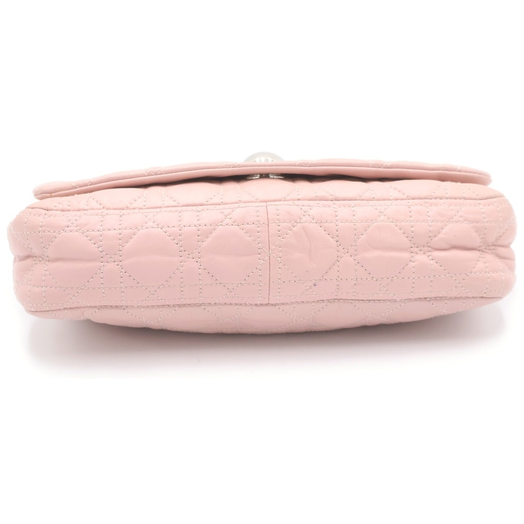 Christian Dior(クリスチャンディオール) カナージュ ワンショルダーバッグ ハンドバッグ ピンク レザー シルバー金具 レディース