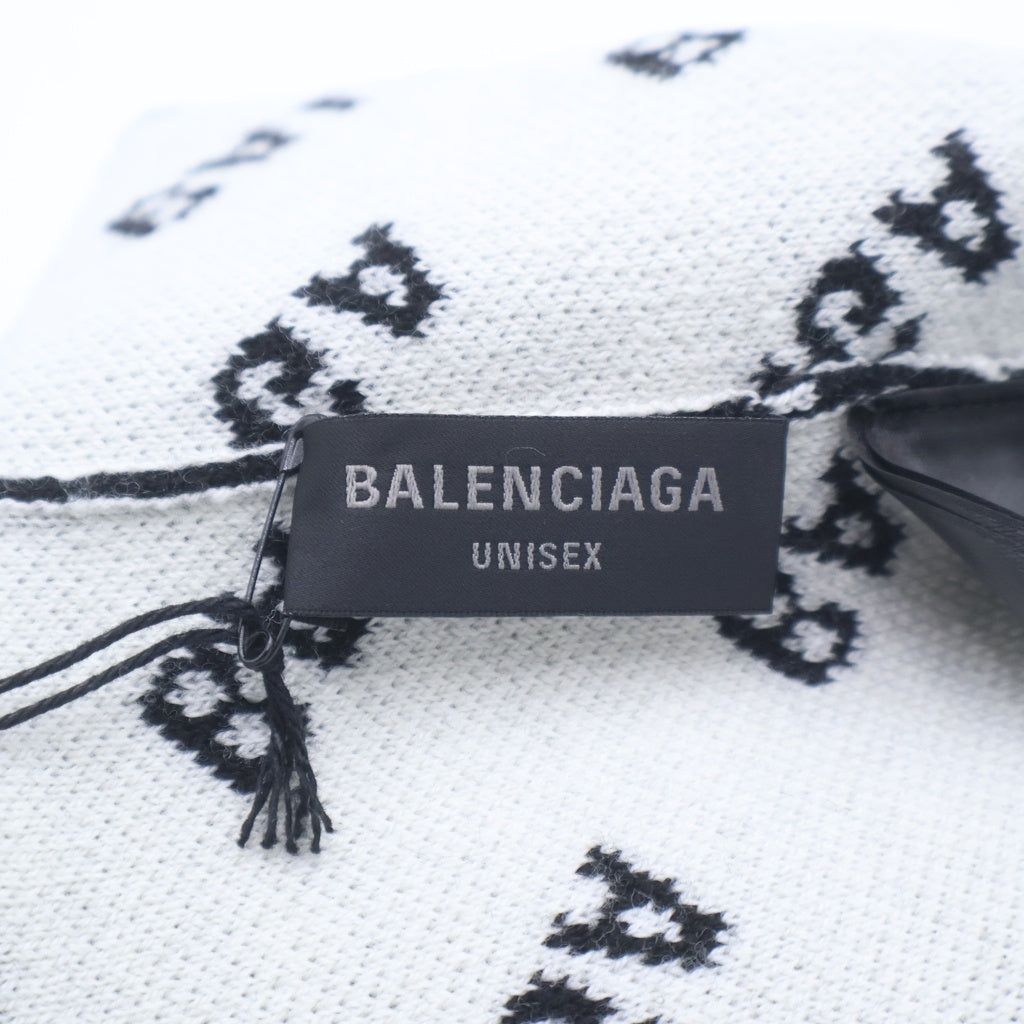 BALENCIAGA(バレンシアガ) 22AW オールオーバーロゴ ウール ニットキャップ 帽子 ブラック 719580 T1660