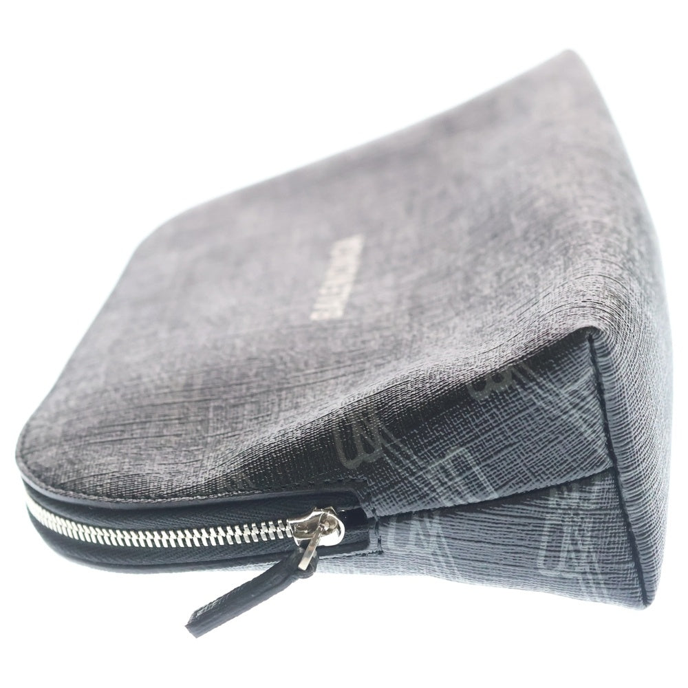 BALENCIAGA(バレンシアガ) BBモノグラム ポーチ ケース ブラック PVC×レザー 702624 210D5 シルバー金具